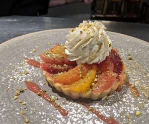 Citrus tart with maple whip